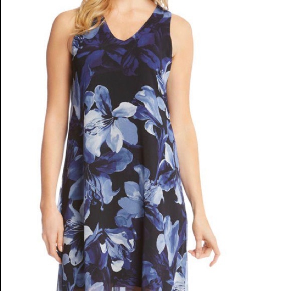 Karen Kane Blue Floral Dress - Picture 1 of 5